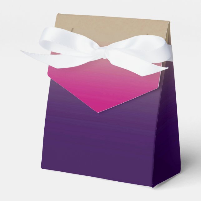 Tan to grape ombre design favor box (Front Side)