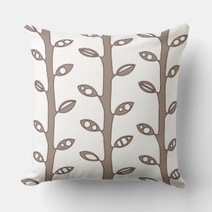 Tan VINES Retro DESIGN Throw Pillow