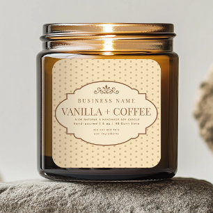 Tan Vintage Victorian Candle Product Label