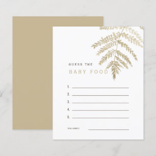Tan Watercolor Foliage Guess the Baby Food Game