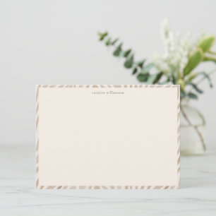 Tan Watercolor Zebra Animal Print Personalized Card