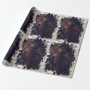 Tan White Cowhide Print wrapping paper