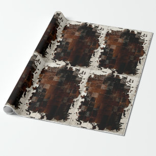 Tan White Cowhide Print wrapping paper