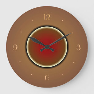 Tan with Red Centre>Simplistic Wall Clocks