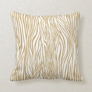 Tan Zebra Animal Print Throw Pillow