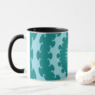 Tanager Turquoise and Teal Blue Crescent Moon Kale Mug