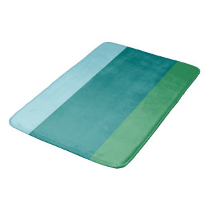 Tanager Turquoise, Teal Blue and Kelly Green Horiz Bath Mat