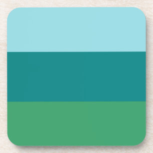 Tanager Turquoise, Teal Blue and Kelly Green Horiz Coaster