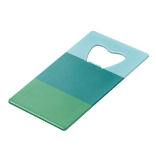 Tanager Turquoise, Teal Blue and Kelly Green Horiz Credit Card Bottle Opener