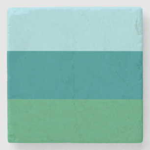 Tanager Turquoise, Teal Blue and Kelly Green Horiz Stone Coaster
