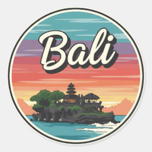 Tanah Lot Bali Indonesia Travel Classic Round Sticker