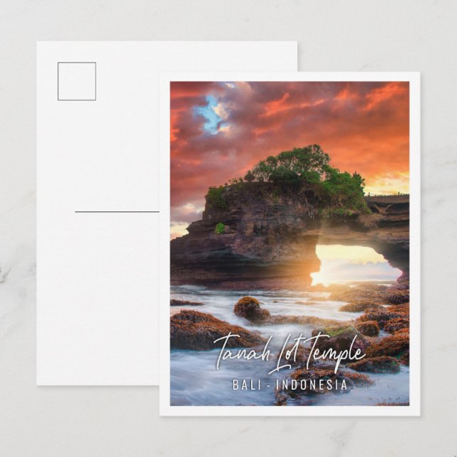 Tanah Lot Temple at sunset in Bali  Indonesia Postcard (Front/Back)
