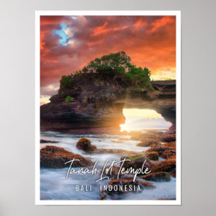 Tanah Lot Temple at sunset in Bali  Indonesia Poster