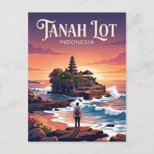 Tanah Lot Temple Indonesia Postcard