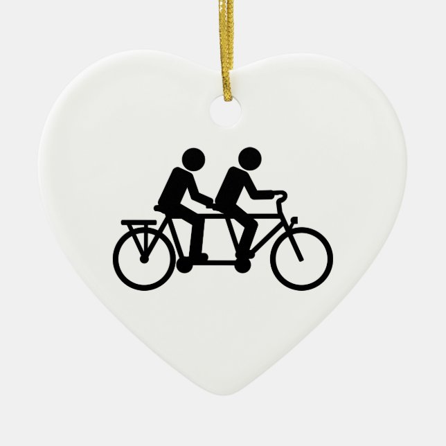 Tandem Bicycle bike Ceramic Ornament (Front)