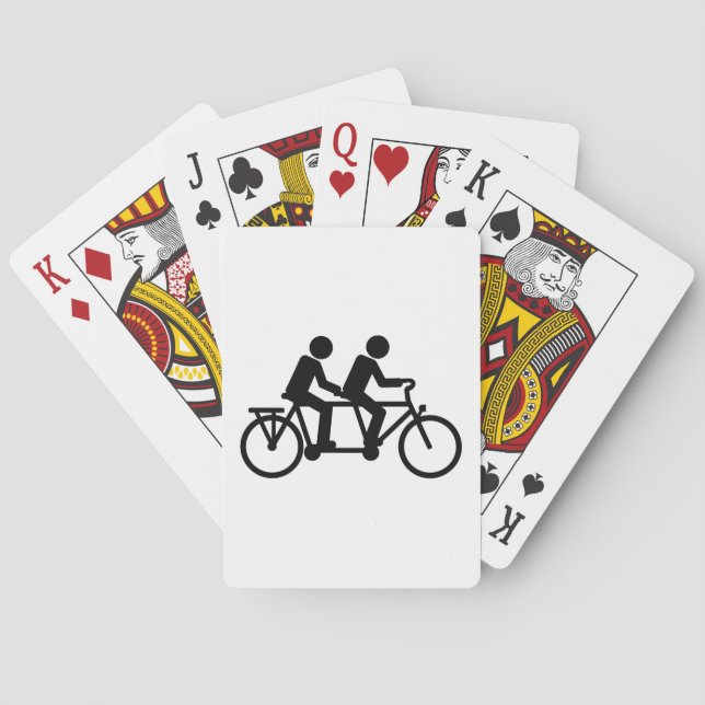 Tandem Bicycle bike Playing Cards (Back)