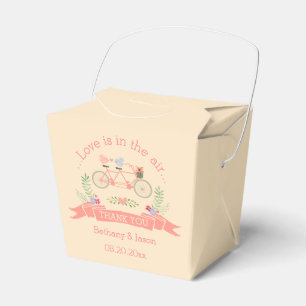 Tandem Bicycle, Birds and Banner Wedding Thank You Favor Box