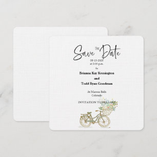 Tandem Bicycle Casual Square Save the Date Card