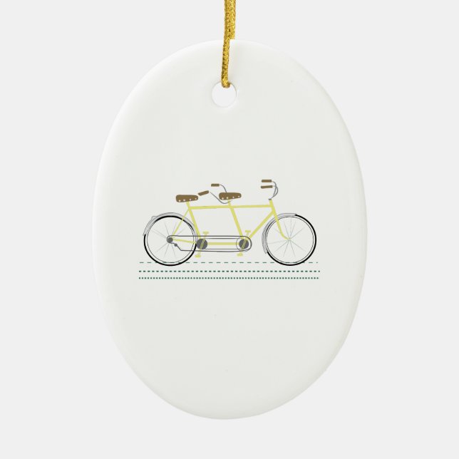 Tandem Bicycle Ceramic Ornament (Front)