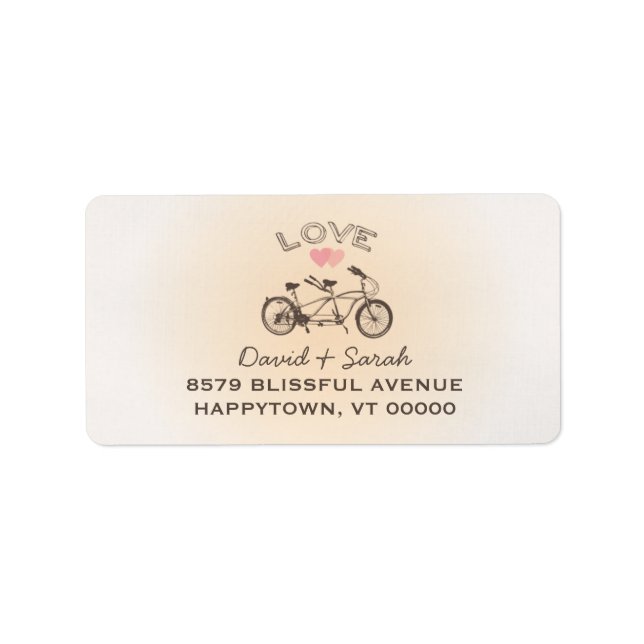 Tandem Bicycle Love Label (Front)