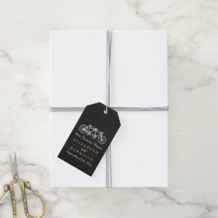 Tandem Bicycle On Chalkboard Wedding Favour Gift Tags