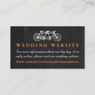 Tandem Bicycle On Chalkboard Wedding Website Enclosure Card