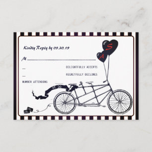 Tandem Bicycle Romantic Casual Wedding RSVP