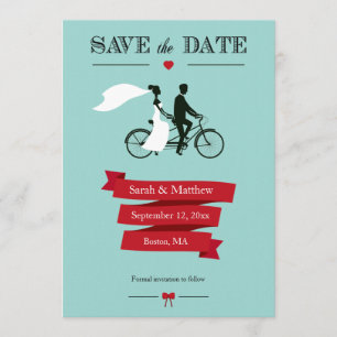 Tandem Bicycle Save the Date Cards