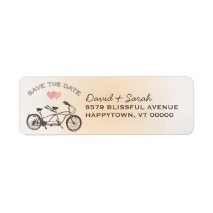 Tandem Bicycle Save The Date Label
