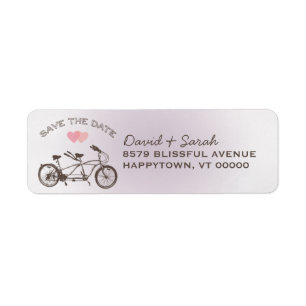 Tandem Bicycle Save The Date Label