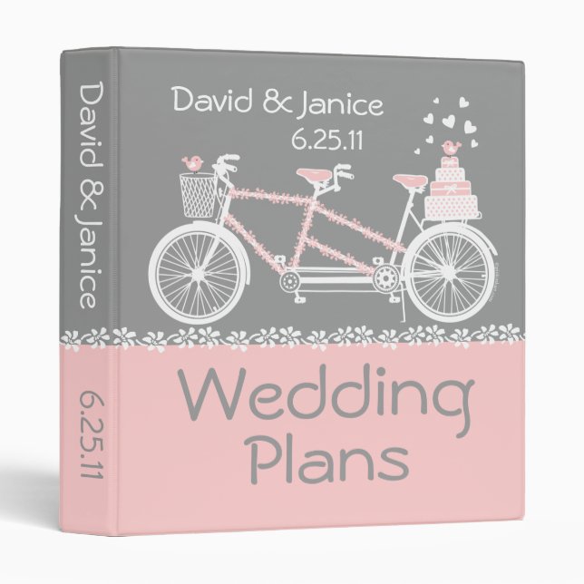 Tandem Bicycle Wedding Binder (Front/Spine)