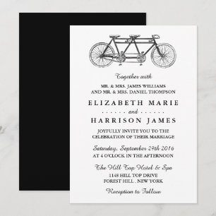 Tandem Bicycle Wedding Invitation