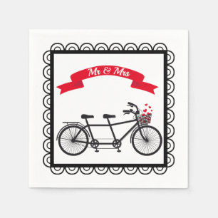 Tandem Bicycle Wedding Napkin