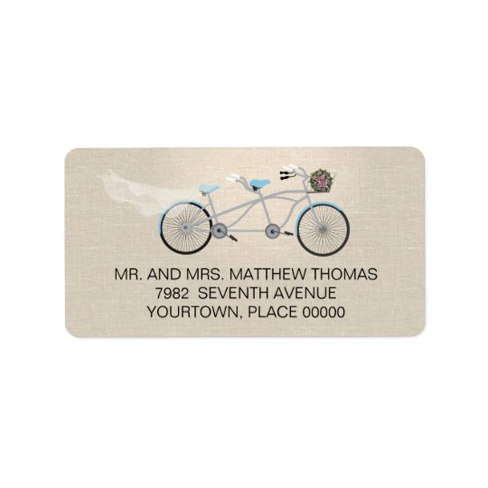Tandem Bicycle Wedding Return Address