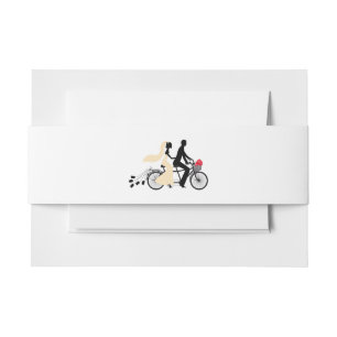 Tandem Bicycle with Bride and Groom  Belly Band Invitation Belly Band