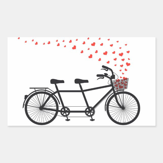 tandem bicycle with red hearts sticker (Front)