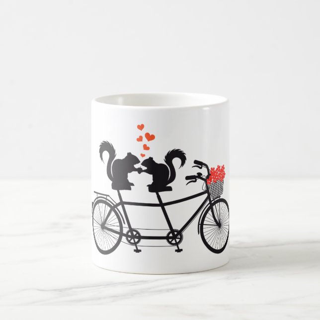 tandem bicycle with squirrels coffee mug (Center)