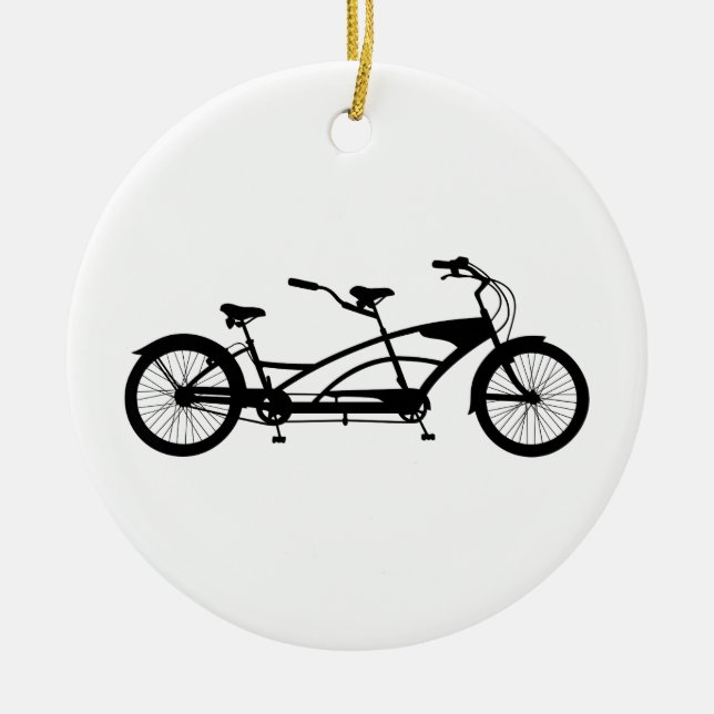 Tandem Bike Ceramic Ornament (Front)