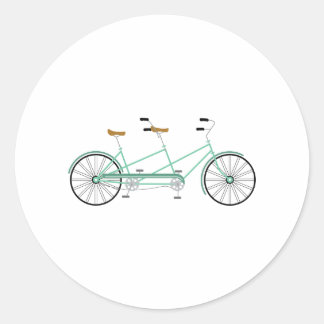 Tandem Bike Classic Round Sticker