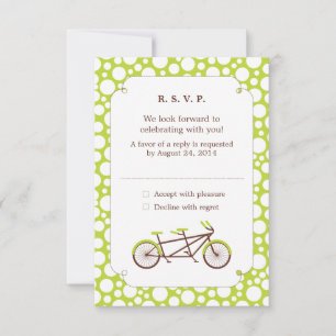 Tandem Bike (Green Dots) RSVP Card