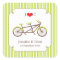 Tandem Bike (Green Stripes) Favour Sticker