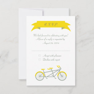Tandem Bike (Grey / Yellow / White) RSVP Card