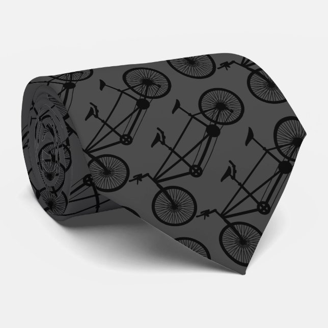 Tandem Bike Rider Bicycle Cyclist Patterned Tie (Rolled)