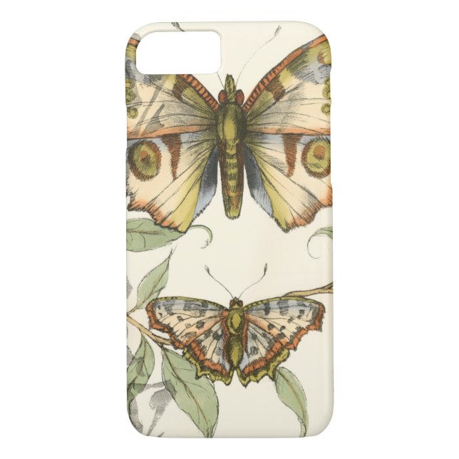 Tandem Butterflies Over Green Leaves Case-Mate iPhone Case (Back)