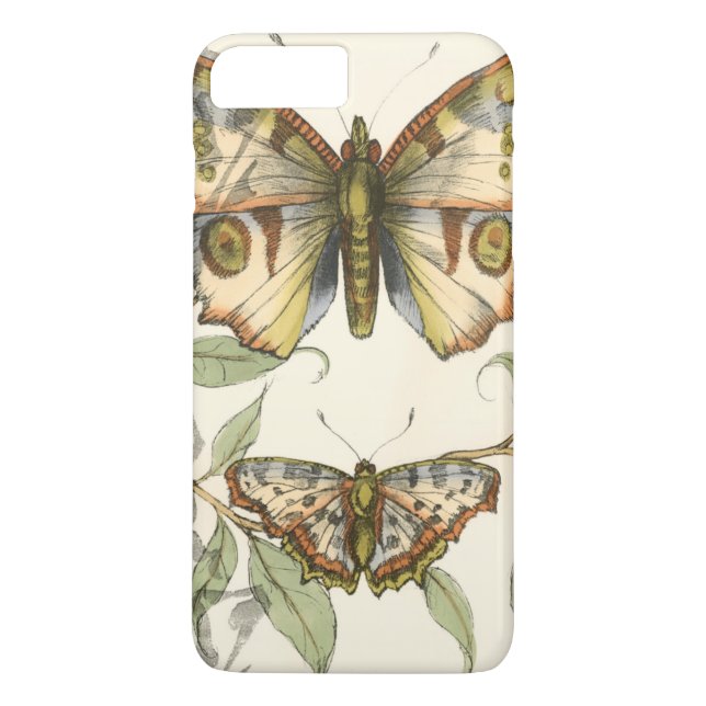 Tandem Butterflies Over Green Leaves Case-Mate iPhone Case (Back)