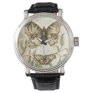 Tandem Butterflies Over Green Leaves Watch