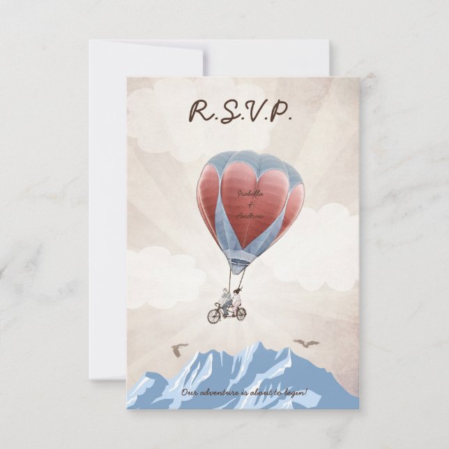 TANDEM LOVE DREAM Wedding RSVP Invitation (Front)