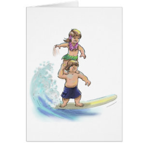 tandem surfers