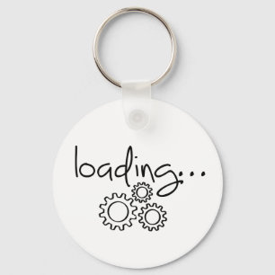 Tandwielen, denk groot. grote ideeën. Brainstormen Keychain