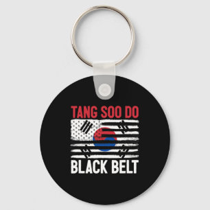 Tang Soo Do Black Belt Karate Fighter Korean Marti Keychain